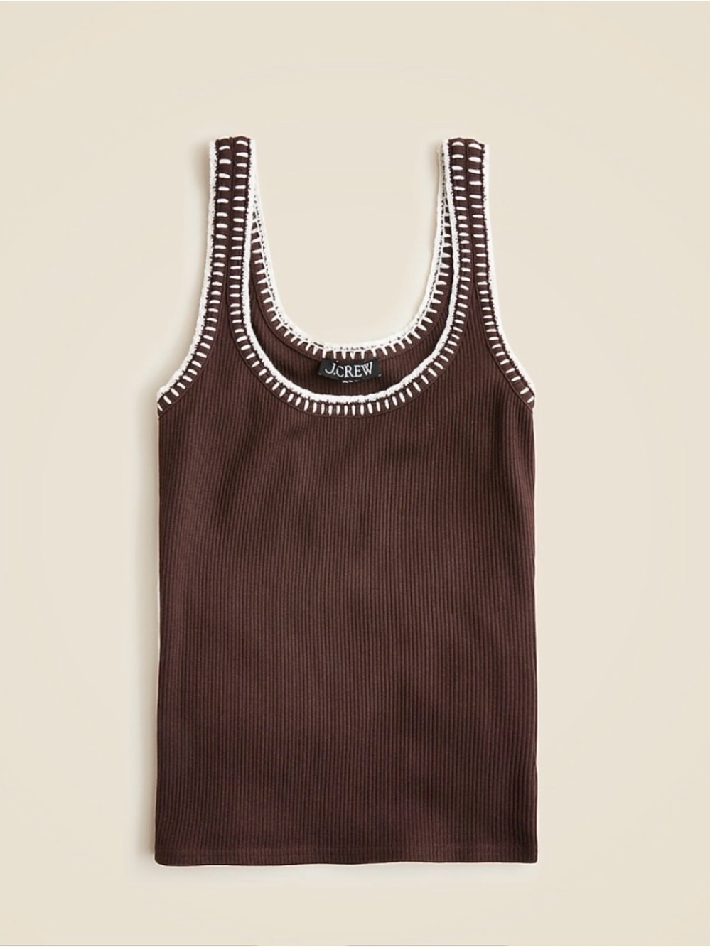 JCREW Vintage rib tank with contrast stitch